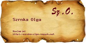 Szrnka Olga névjegykártya